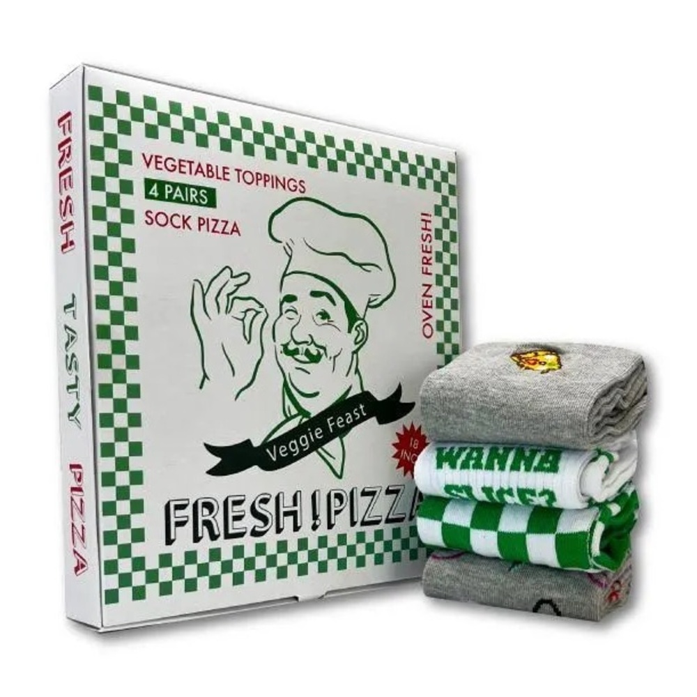 NIB- Urban Eccentric Men's Novelty Veggie Pizza Sock Gift Set